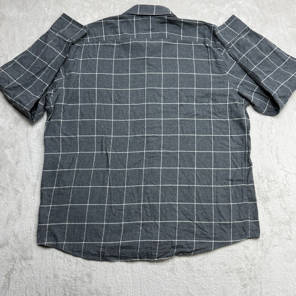 UNTUCKit Flannel Button Down Shirt Men XXL Gray Windowpane Plaid Cotton Long Slv - Picture 6 of 9